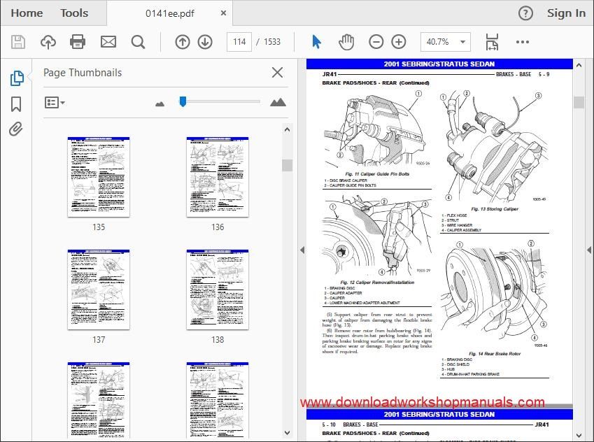 chrysler sebring service manual Download